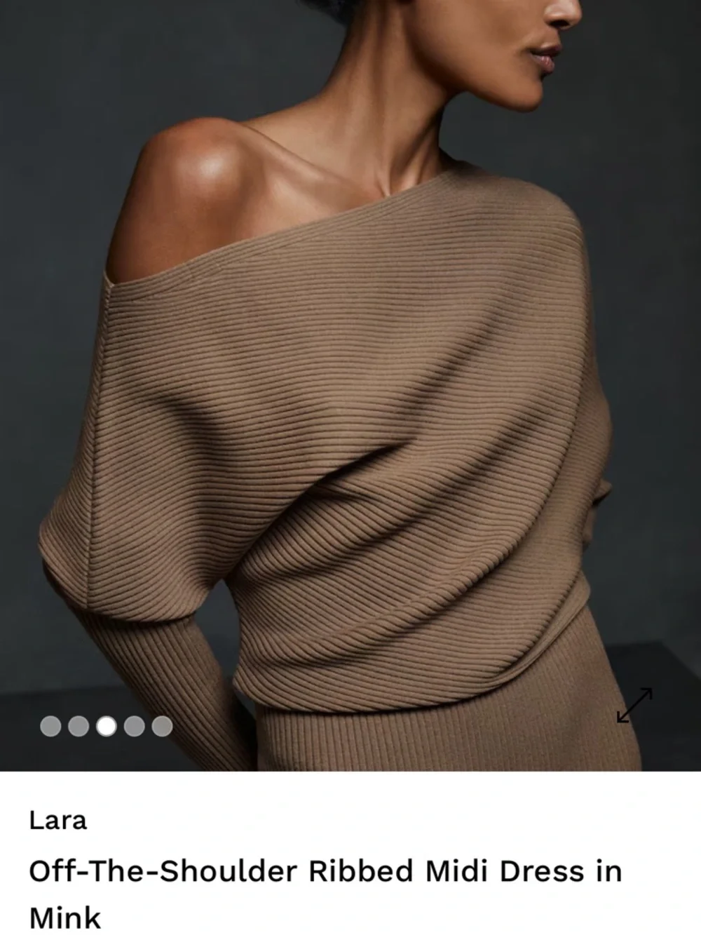 Reiss One-Shoulder Ribbed Knit Dress - Picture 3 of 6